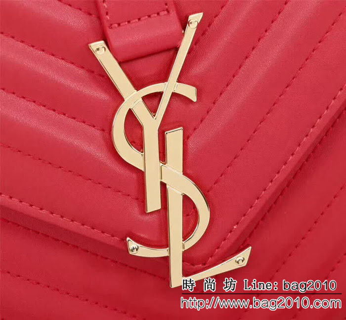 YSL聖羅蘭 經典款 互扣式球紋金屬YSL標誌 原版南非皮肩背包 26588 YAS1188